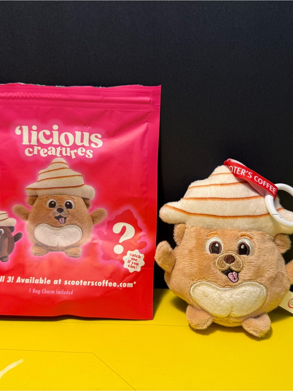 Licious Creatures- Scooter’s Coffee- CARAMELICIOUS Plush Bag Charm- PROMO Sealed